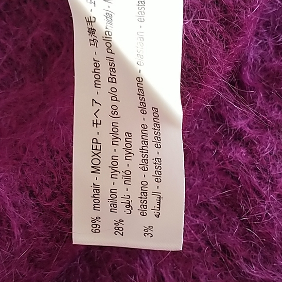 ZARA Purple Mohair One Shoulder with Ruffle Top - Picture 10 of 11